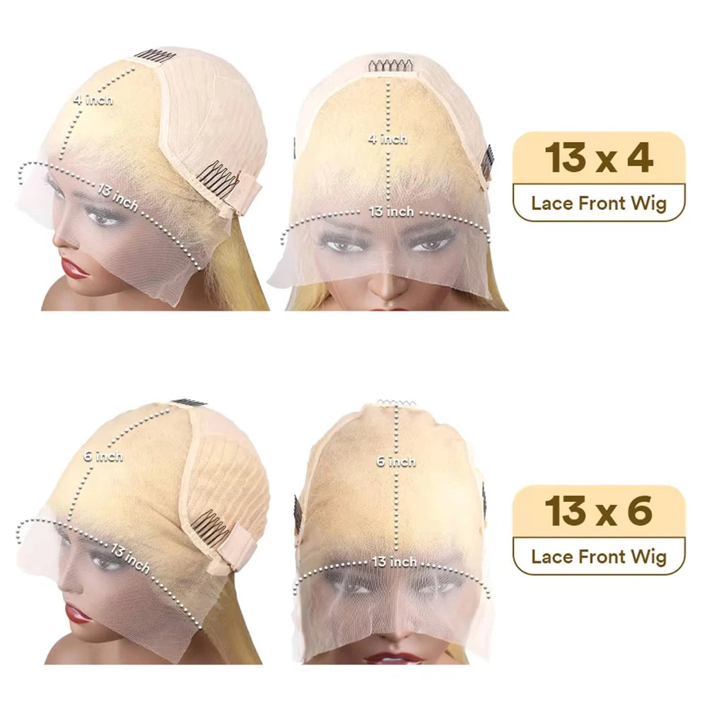 613 Blonde Body Wave Lace Frontal Wig Human Hair 220 Density 13x4 13x6 HD Transparent Lace Front Brazilian Pre Plucked Wigs
