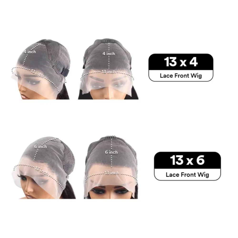 Deep Wave Frontal Wig Transparent 13x4 13x6 HD Lace Frontal Human Hair Wigs 40 Inch Curly Human Hair Lace Frontal Wigs For Women